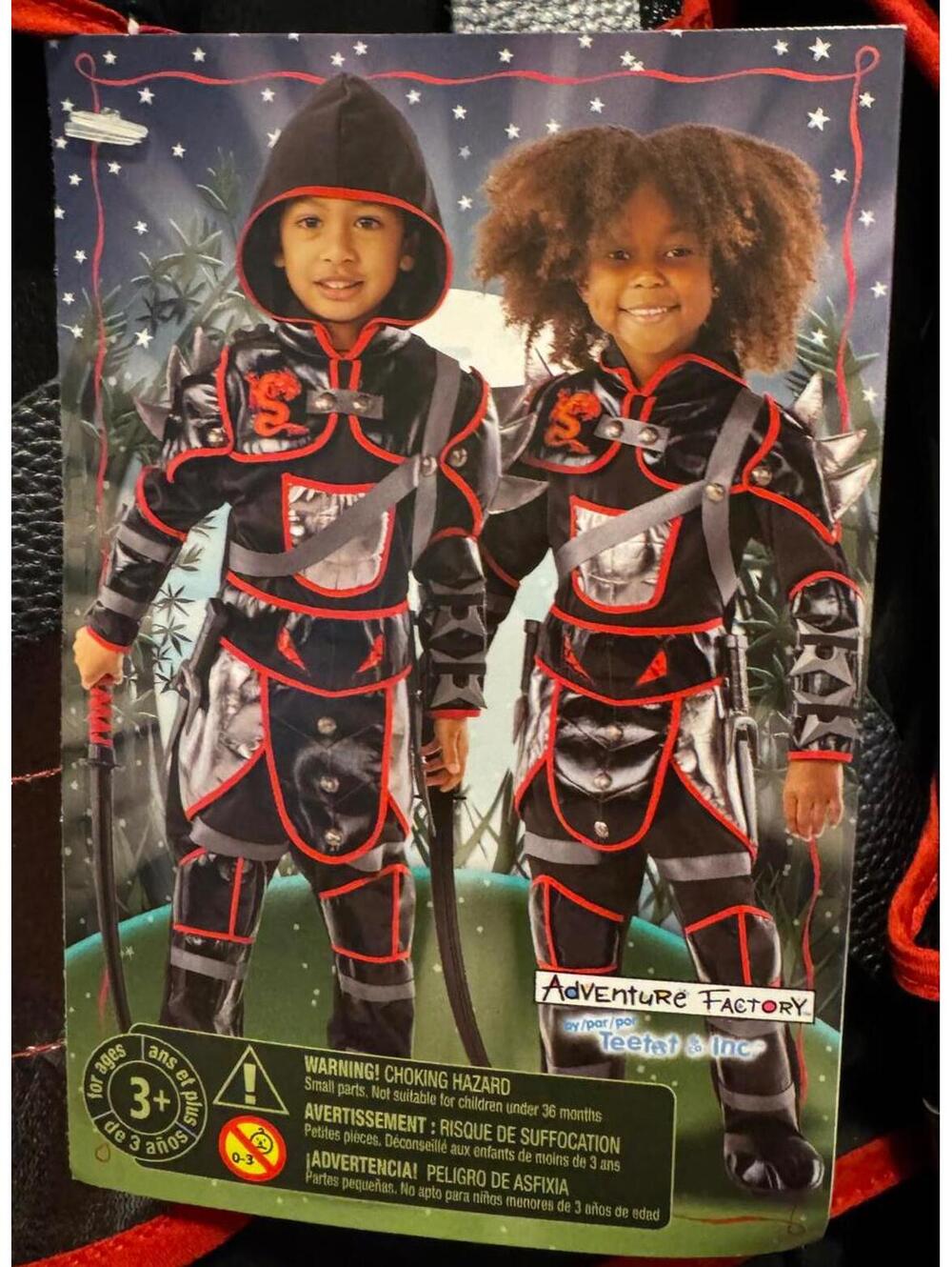 Kids Ninja Warrior Costume with Sword and Hood